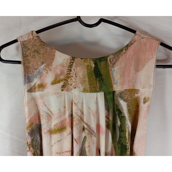 Vera Wang Simply Vera Flowy Slip Dress Pleated Front Sleeveless Floral Sz PM - Picture 5 of 9